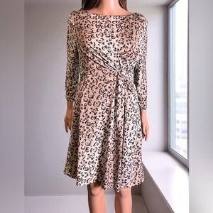 Anthropologie Tracy Negoshian Dress. Medium. Gray, Black, Gold. Washable Stretch